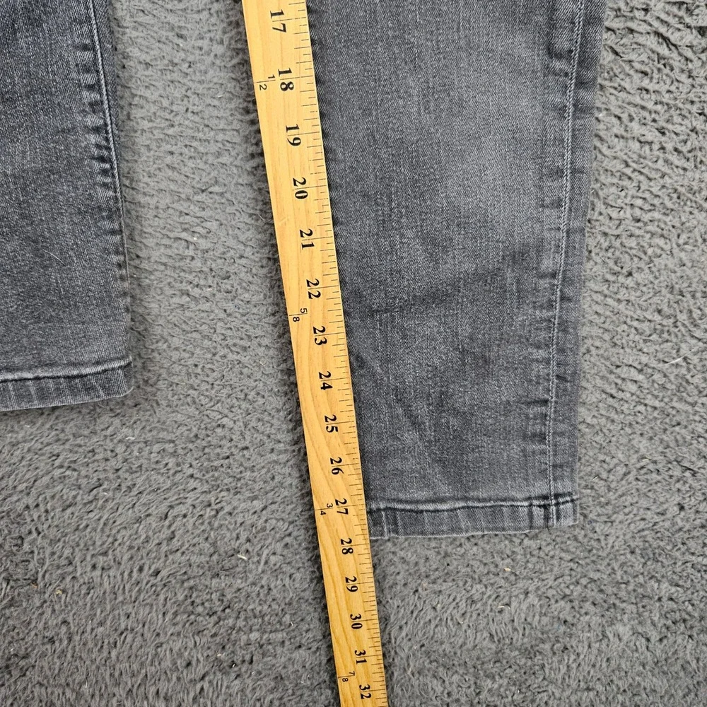 True Religion Rocco Relaxed Skinny Moto Biker Jeans Gray Acid Wash Size 28